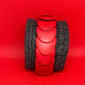 Red Stone Cuff Bracelet